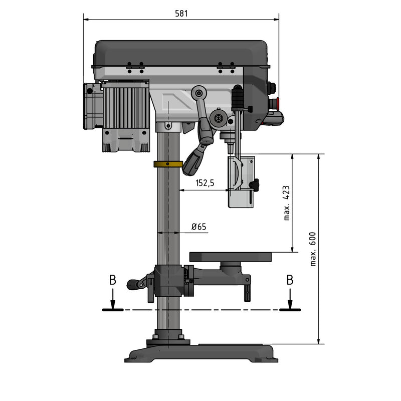 230v Bench Drill - Optidrill DQ 20V (20mm) - Millennium Machinery