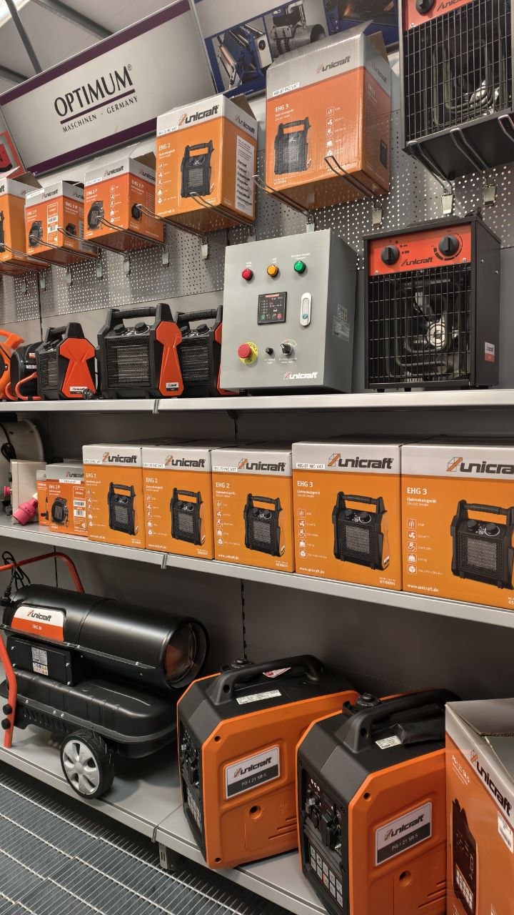 Unicraft electric, infrared, gas and diesel heaters for workshops and warehouses in Ireland