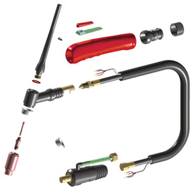 TIG welding torch, gas-cooled SSR 7-26DD 8m