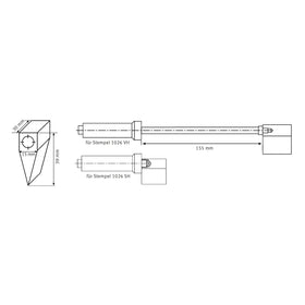 Replacement coal 30 °, laterally drilled with M 10 thread for 1026 SH and 1026 VH