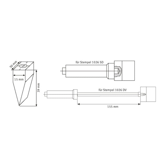 Replacement coal 30 °, drilled with M 10 thread for 1026 DV and 1026 SD