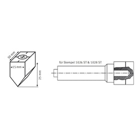 Replacement coal 60 °, drilled with M 10 thread for 1026 ST and 1028 ST