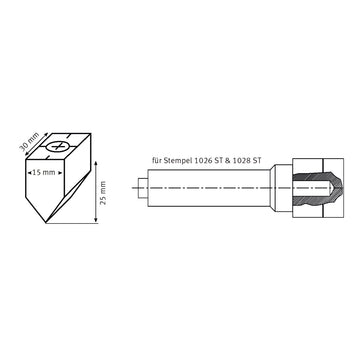 Replacement coal 60 °, drilled with M 10 thread for 1026 ST and 1028 ST