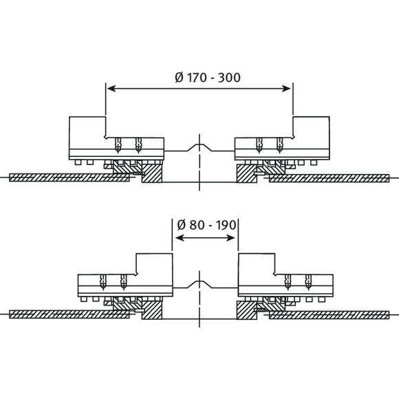 Three-jaw chuck Clamping capacity 120 kg