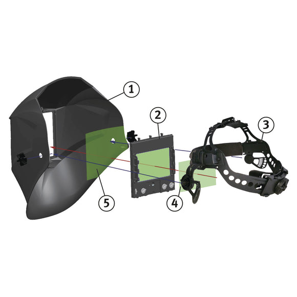 Automatic welding helmet VarioProtect XXL-W-2 TC blue