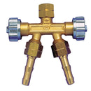 Double branch valve 1/4" right / oxygen/argon-1