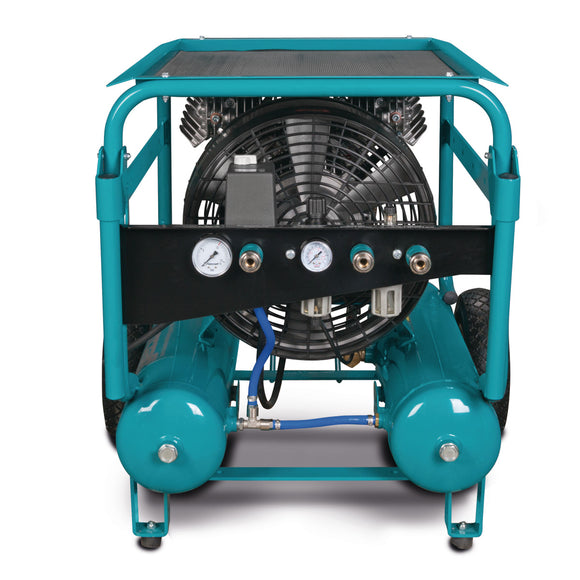 Mobile, directly flanged 2-cylinder piston compressor Aircar 553/22 PRO