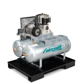 Stationary piston compressor with 2x 100 liter compressed air tanks AIRPROFI DUO 703 / 2x100 / 10