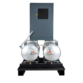 Screw compressor with ribbed belt drive on 2 x 100 l container A-DUO-MICRO SE 4.0-10 2x100 - 0