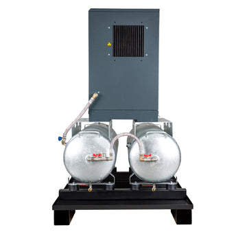 Screw compressor with ribbed belt drive on 2 x 100 l container A-DUO-MICRO SE 4.0-10 2x100 - 0