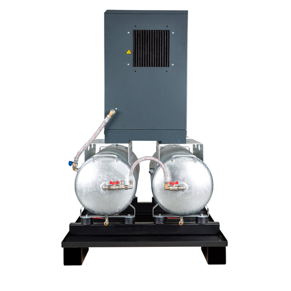 Screw compressor with ribbed belt drive on 2 x 100 l container A-DUO-MICRO SE 4.0-10 2x100