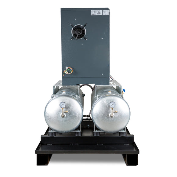 Screw compressor with ribbed belt drive on 2 x 100 l container A-DUO-MICRO SE 4.0-08 2x100