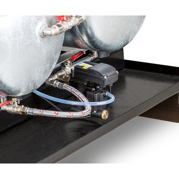 Compressed air central unit with 2x100 l container, refrigeration dryer, automatic steam trap, pre-filter and condensate conditioner for oil-water separation A-DUO-MICRO SE 4.0-08 2x100 KK