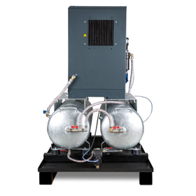 Screw compressor with ribbed belt drive with mounted refrigeration dryer on 2 x 100 l container A-DUO-MICRO SE 4.0-08 2x100 K - 0