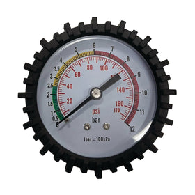 Pressure gauge for tire inflation gauge set with QUICK-LOCK torque plug nipple