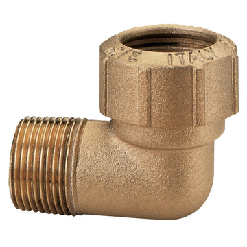 Angled screw-in connector 90° (brass) 32 mm OD / R1" ET