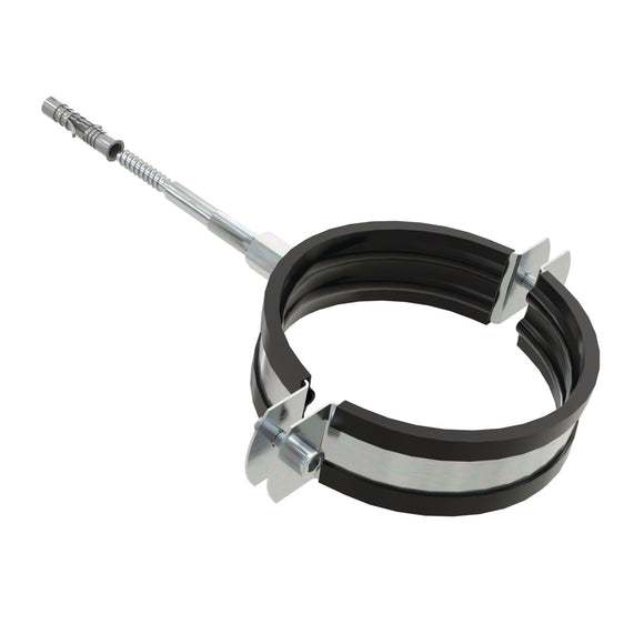 Screw clamp 40 mm with rubber inner band and dowel