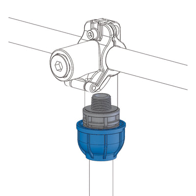 Straight screw-on connector 32 mm x R1a - 0