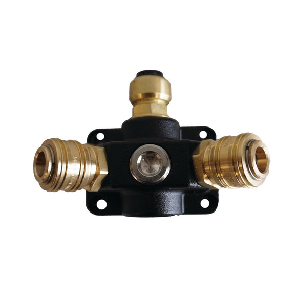 Air inlet socket with two one-hand couplings 15 mm