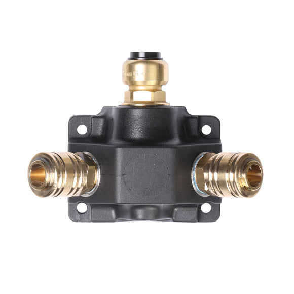 End distribution box with two one-hand couplings 22 mm