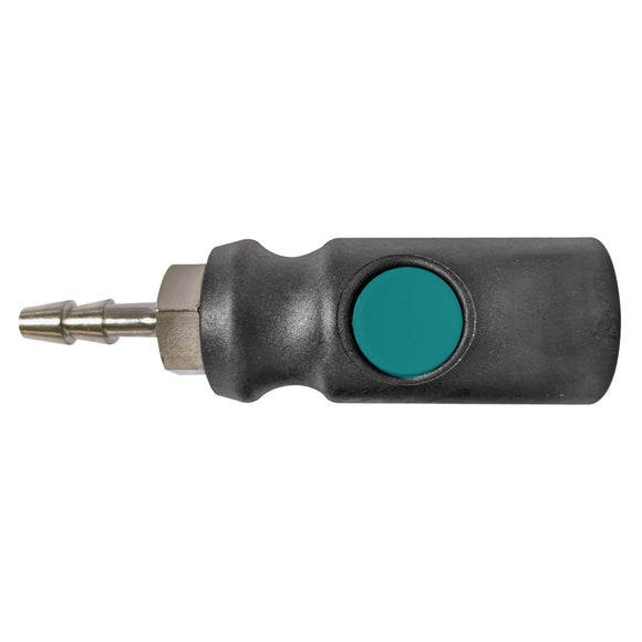 One-hand safety quick coupling 8 mm with hose nozzle