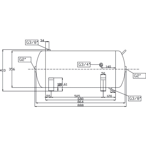 Compressed air tank ACDB 75/13 H OK AD 2000