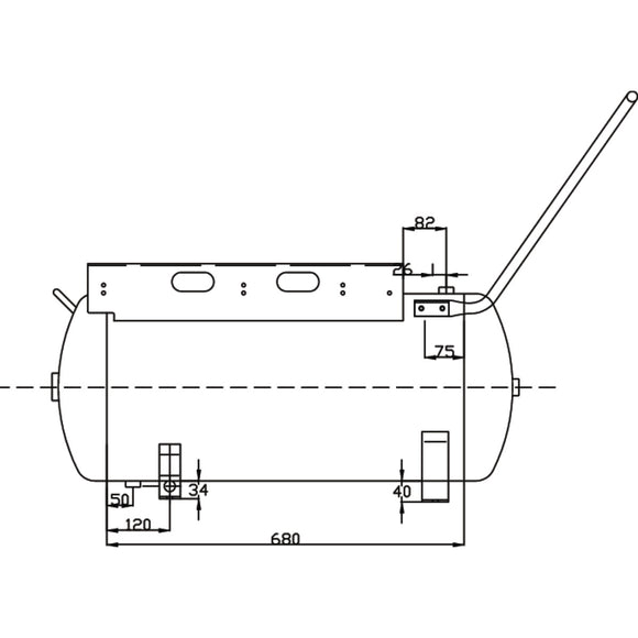 Compressed air tank ACDB 75/13 H MK with console