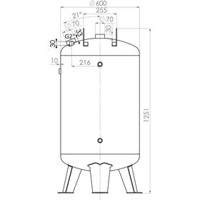 Compressed air tank AC DB 270/10 V galvanized - 0