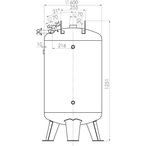 Compressed air tank AC DB 270/10 V galvanized