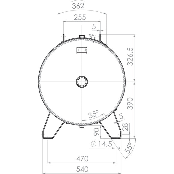 Compressed air tank ACDB 500/15 H galvanized