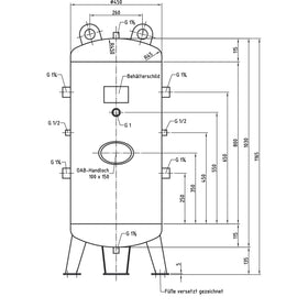 Compressed air tank DB VZ 150/11 V - 0