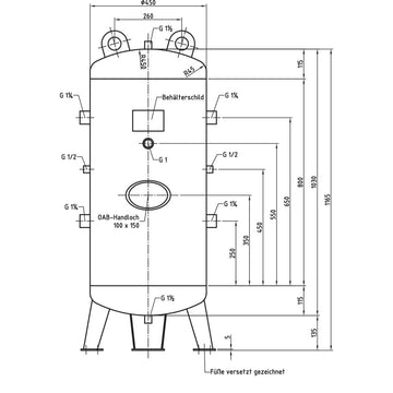 Compressed air tank DB VZ 150/11 V - 0
