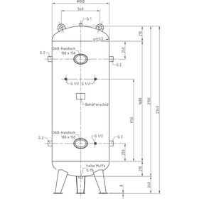 Compressed air tank DB VZ 1000/11 V - 0