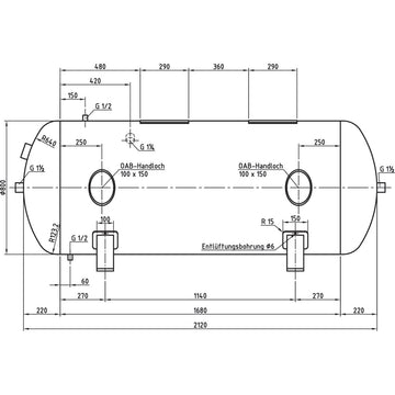 Compressed air tank DB VZ 1000/11 H - 0