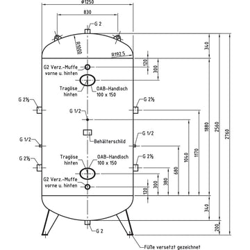 Compressed air tank DB VZ 3000/11 V - 0