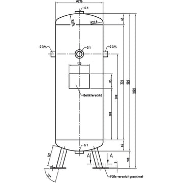 Compressed air tank DB VZ 50/16 V - 0