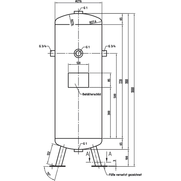 Compressed air tank DB VZ 50/16 V