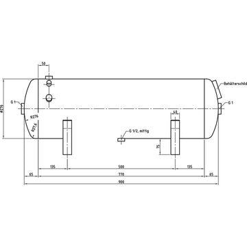 Compressed air tank DB VZ 50/16 H - 0