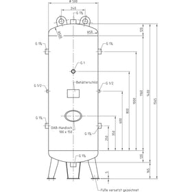 Compressed air tank DB VZ 250/16 V - 0