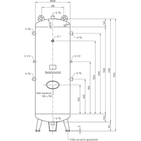 Compressed air tank DB VZ 500/16 V - 0