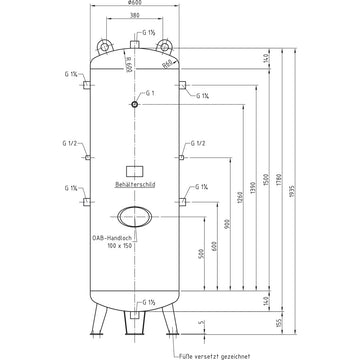 Compressed air tank DB VZ 500/16 V - 0
