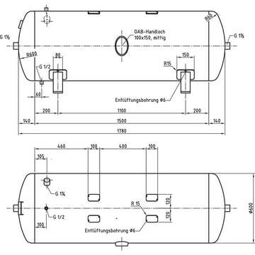 Compressed air tank DB VZ 500/16 H - 0