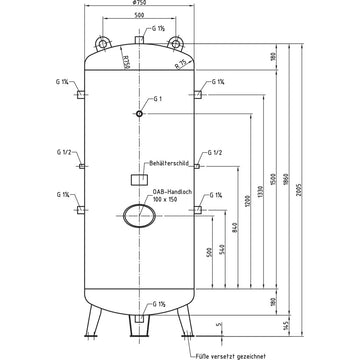 Compressed air tank DB VZ 750/16 V - 0