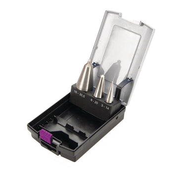 Sheet metal cone drill set HSS, 3-part, 3 - 30.5 mm