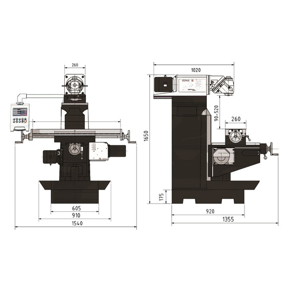 Universal milling machine OPTImill MT 130S