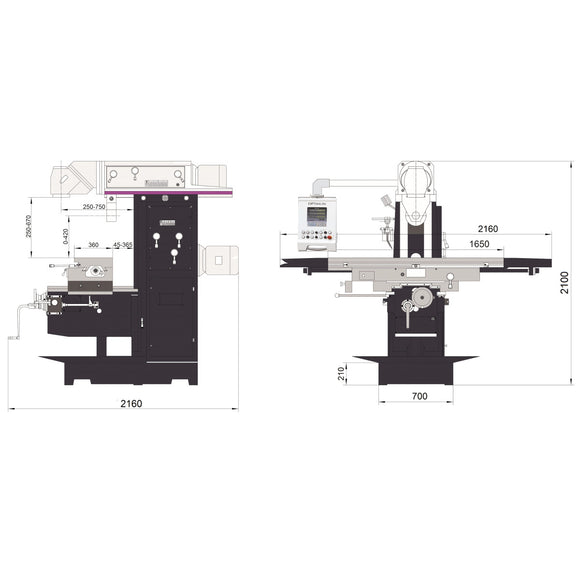 Universal milling machine OPTImill MT 200