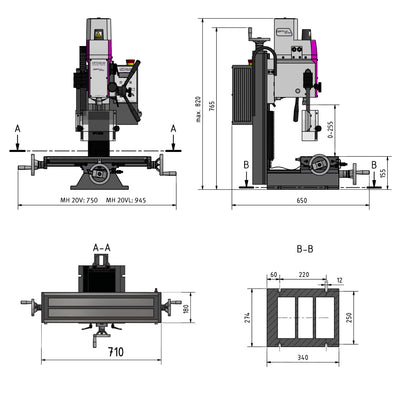 Drilling-milling machine OPTImill MH 20VL - 0