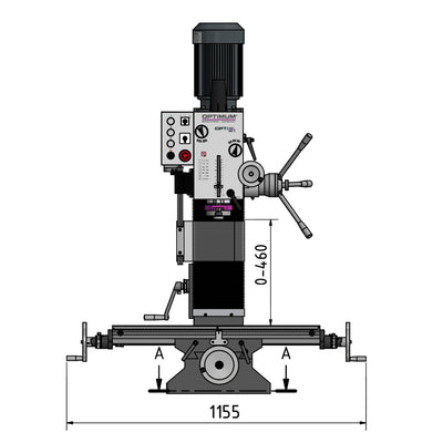 Optimum OPTImill MB 4 precision drilling-milling machine (400 V) - 0
