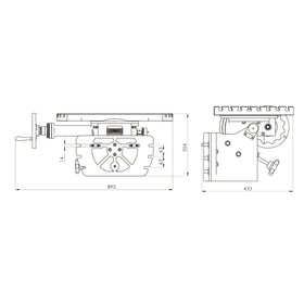 Angle table 375 x 660 mm - 0