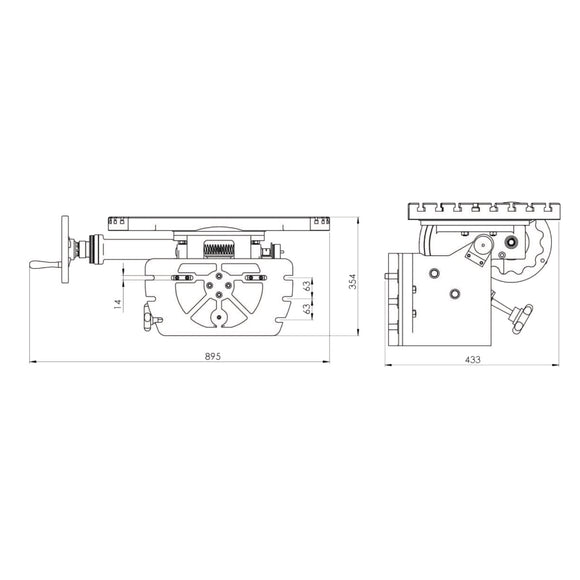 Angle table 375 x 660 mm